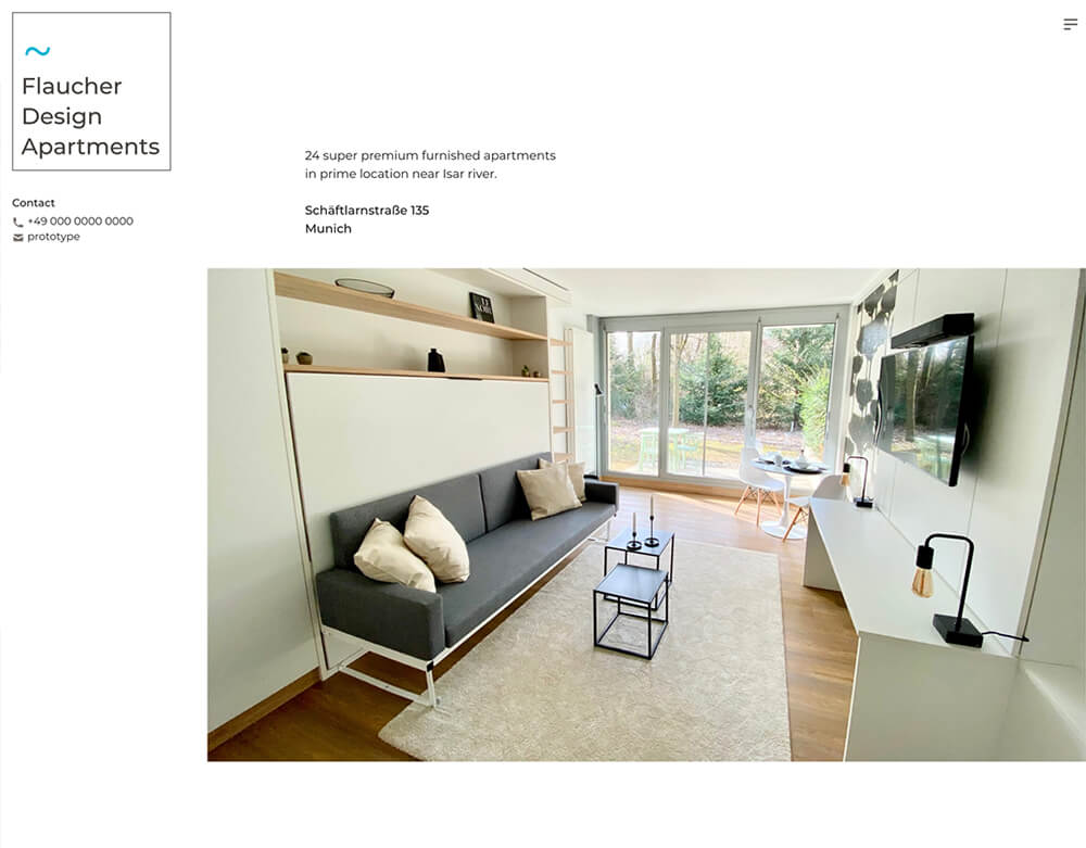Flaucher Design Apartments Prototype Screenshot