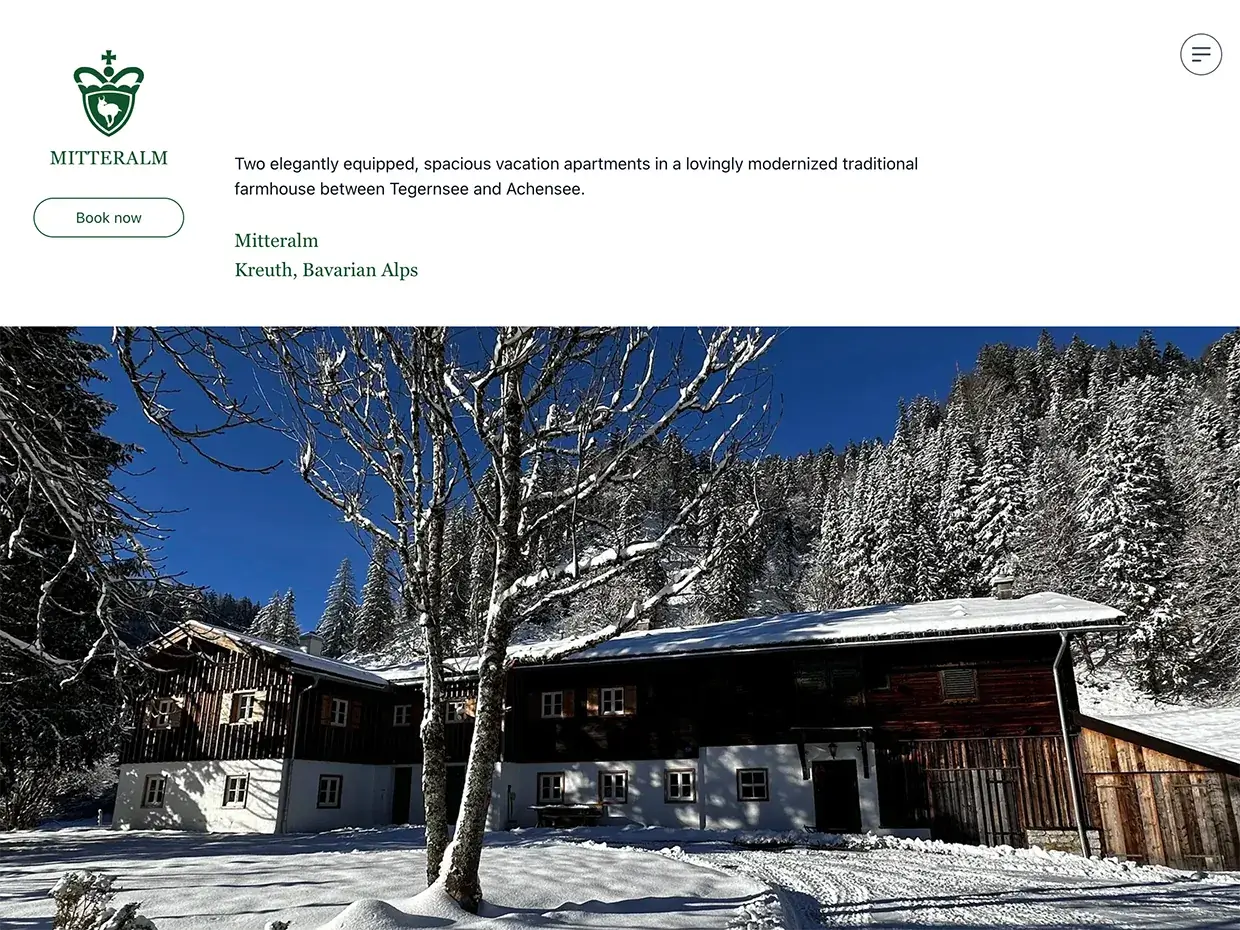Mitteralm Kreuth - Website for a Vacation Rental in the Bavarian Alps